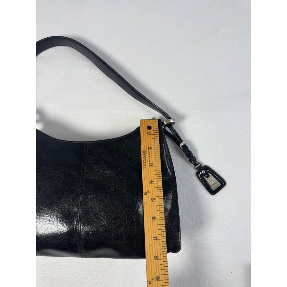 90s Y2K Liz Claiborne Womens Small Shoulder Bag Black Faux Leather LC-1441-P - Picture 7 of 10